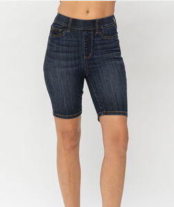 judy blue high waist pull on denim bermudas