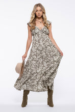 Load image into Gallery viewer, OLIVE FLORAL TIERED MAXI DRESS