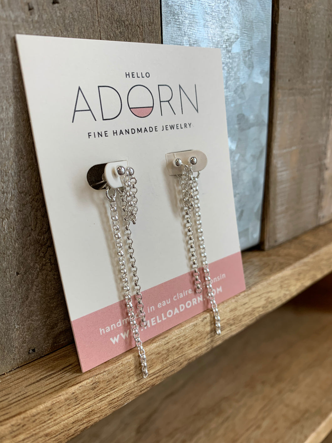 hello adorn double falls earrings