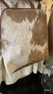 tan cowhide leather backpack