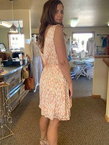 blush+ivory print dress