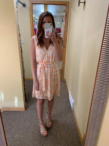 blush+ivory print dress