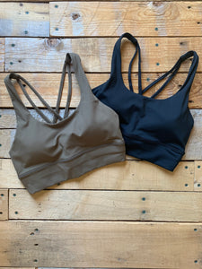 criss-cross sports bra with padding | 2 colors