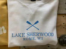 Load image into Gallery viewer, LAKE SHERWOOD WHITE CROPPED CORDED SWEATSHIRT